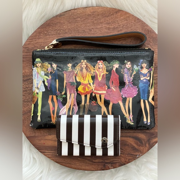 henri bendel Handbags - Henri Bendel Black and Multicolor Fashion Illustration Clutch
